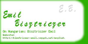 emil bisztriczer business card